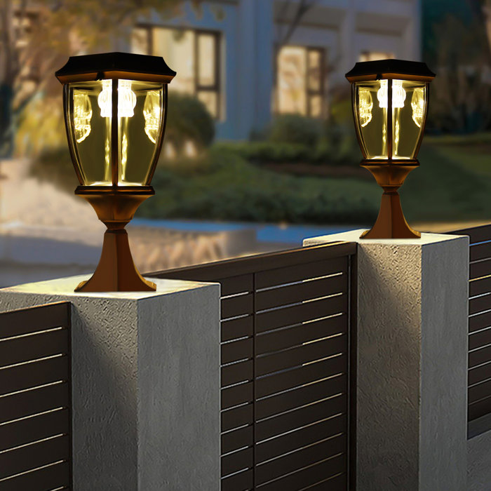 Lomana 13.78'' Solar Powered Integrated LED Outdoor Table Lamp Wayfair